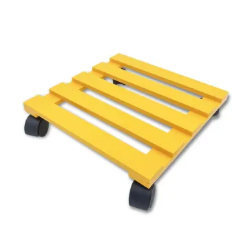 12 Inch Wooden Plant Caddy with Wheels - Indoor/Outdoor Movable Plant Stand