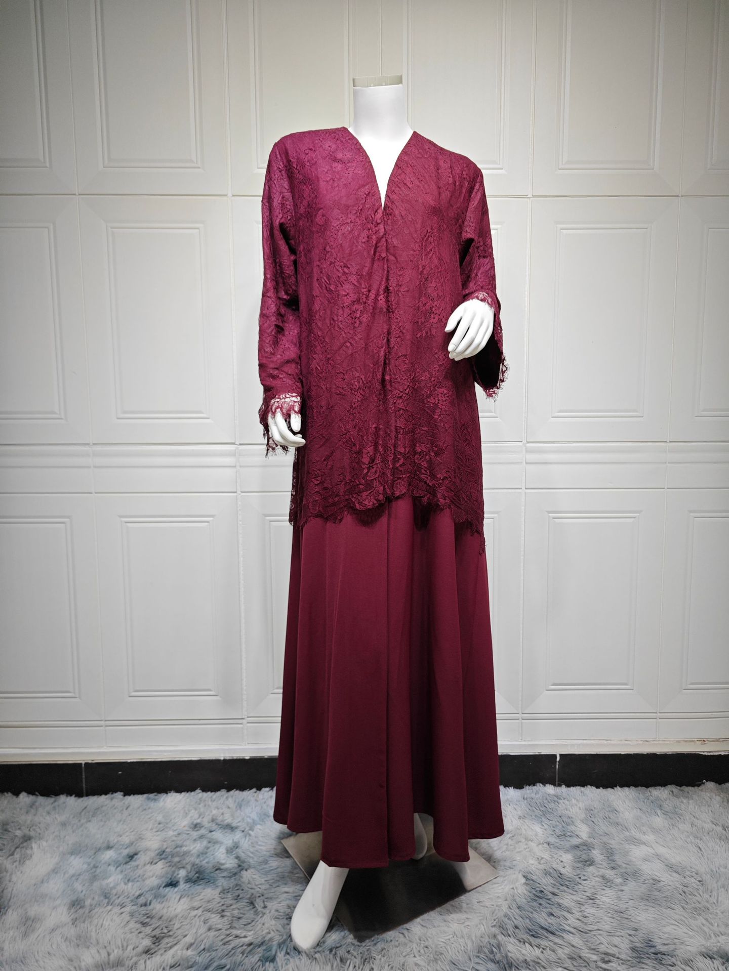 Lace Abaya Cardigan MQ281 (6)