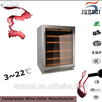 142L single zone with silver panel compressor wine fridge