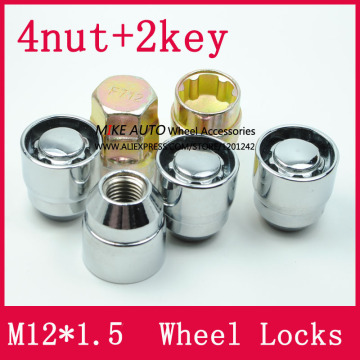 4NUT+2KEY M12x1.5 32mm Length Wheel Locks Nut Anti theft For Aveo Captiva Cavalier Cobalt Cruze Epica Evanda Lacetti Rezzo Alero