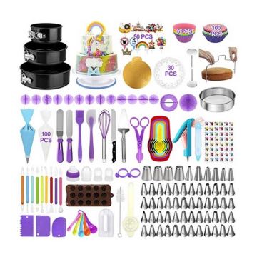 407pcs Baking Tools Set: Cake Decorating Kit with Rotating Turntable