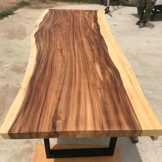 Square Live Edge Solid Walnut Kitchen Furniture Wood Slab Restaurant Dining Table Top