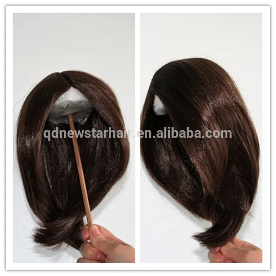 Brown Color Straight Heat Resistant 11''-12'' American Style Doll Wigs