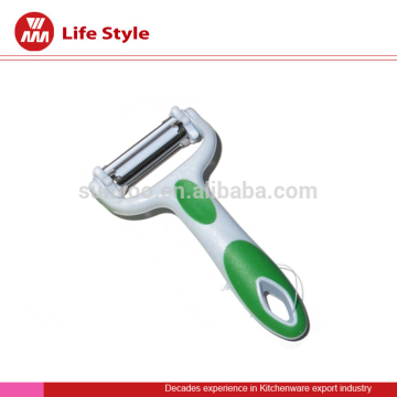 varies color OEM printing logo kitchenware vegetable fruit PP+TPR peeler