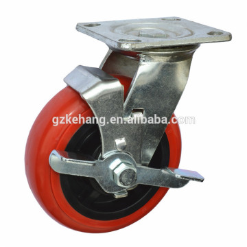 5" TPU swivel castor wheel with brake,plastic swivel casters,directional caster