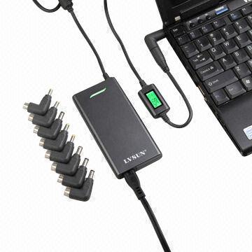 70W Ultra-slim Universal Laptop AC Adapter with LCD Display, Charge for Laptops, Mobile Phones