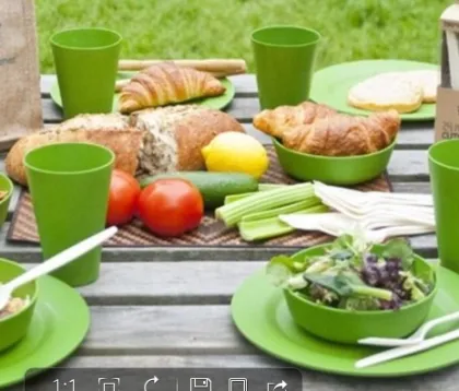 bio outdoor picnic bamboo fiber tableware set