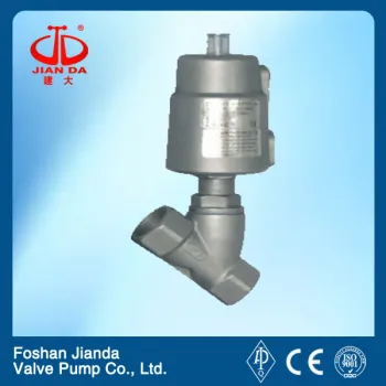 Stainless steel threaded pneumatic angle seat valve