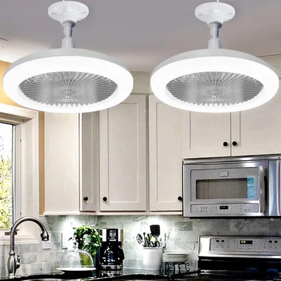 Modern Simple Round Small E27 Mini LED Ceiling Fan Light for Cloakroom