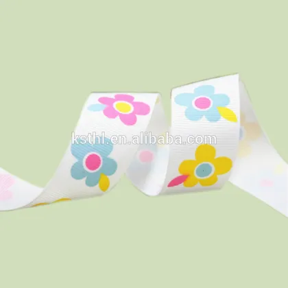 Five-petaled Flowers Custom Print Ribbon Wholesale