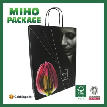 Machine Made Custom Logo Print White Paper Bags Cheap