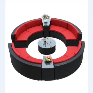 Round Rattan Wicker Garden Outdoor Sofa Set - Patio Rattan Furniture