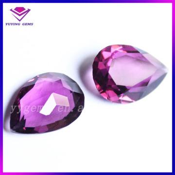 Bulk Wholesale Stones Pear Cut Amethyst Crystal Glass Gemstone for Jewelry