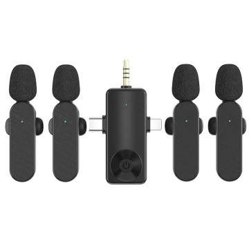 4-in-1 Wireless Lavalier Microphone for iPhone, Android, and Laptop Recording