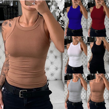 Women's Solid Color Sleeveless Slim Fit Tank Top - Small