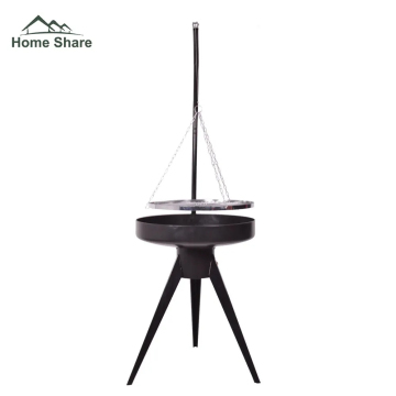Outdoor Camping Heavy Duty Adjustable Cooking Height and Quick Setup Swing Charcoal Barbecue Tripod Grill