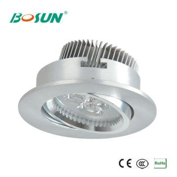 3W Brushed Silver Aluminum Led Flush Ceiling Light