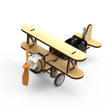 Wooden Mini Biplane Glider Assembly Kit - DIY Science Experiment Gift for Boys