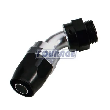 Aluminum 45 Degree Oil Cooler Adapter M22x1.5 Metric to AN Swivel Fitting