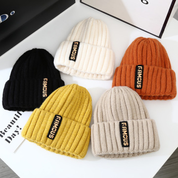 Winter Hat with Custom Embroidery Logo - Cotton Warm Skullies Knitted Beanie for Women