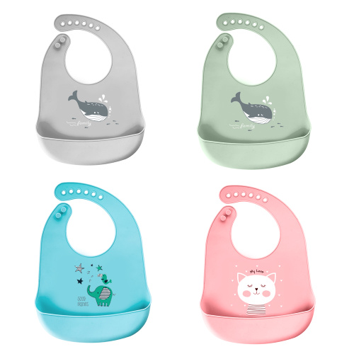 Waterproof BPA Free Slicone Bibs For Babies