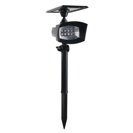 Black solar LED spotlight for garden