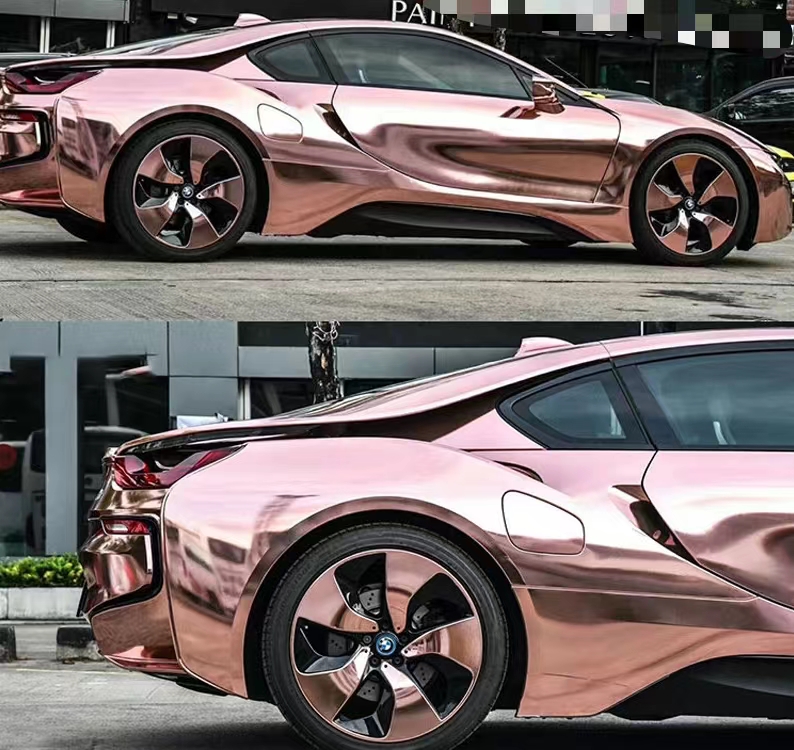 Высокопроизводительное автомобильное хромическое виниловое розовое золото