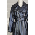 Mesdames 100% PU Smooth Black Trenchproofing Trench Coat
