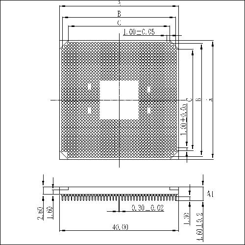 PGA06-XXXXX Machined PGA Pin Grid Array Sockets 1.0x1.0mm