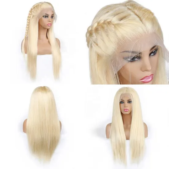 Raw European Natural 613 Blonde cuticle aligned Human Hair Piece HD Full Lace Wig,brazilian thin swiss Hd lace wig virgin hair