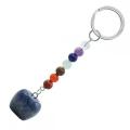 Sodalite 20MM Gemstone Apple Pendant Keychain with 7 Chakra Chain