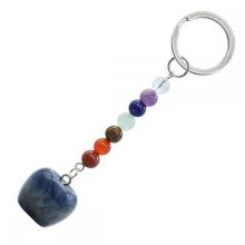 Sodalite 20 mm en pierre de pierre de pierre de pierre de pierre de pomme pendante avec 7 chakra chaîne