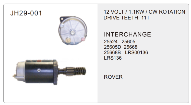 Lucas truck starter parts-JH29-001-X