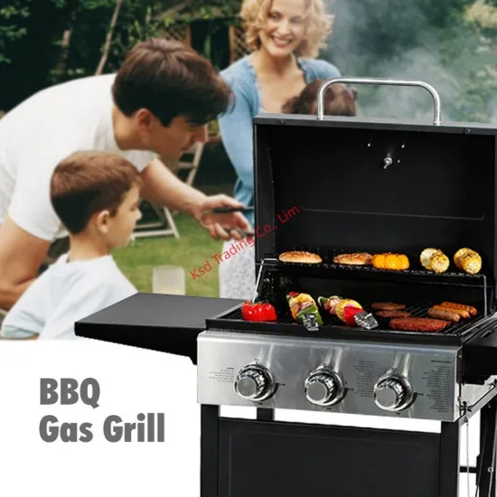Outdoor Gas Barbeque Grill 4 Burner Gas Grill with Flame Safety Device Stainless Steel Commercial Gas Grill