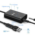 Portable External Sound Card USB 2.0 Type-C to 3.5mm Jack Headphone Microphone Audio Adapter for Windows Mac Linux Android