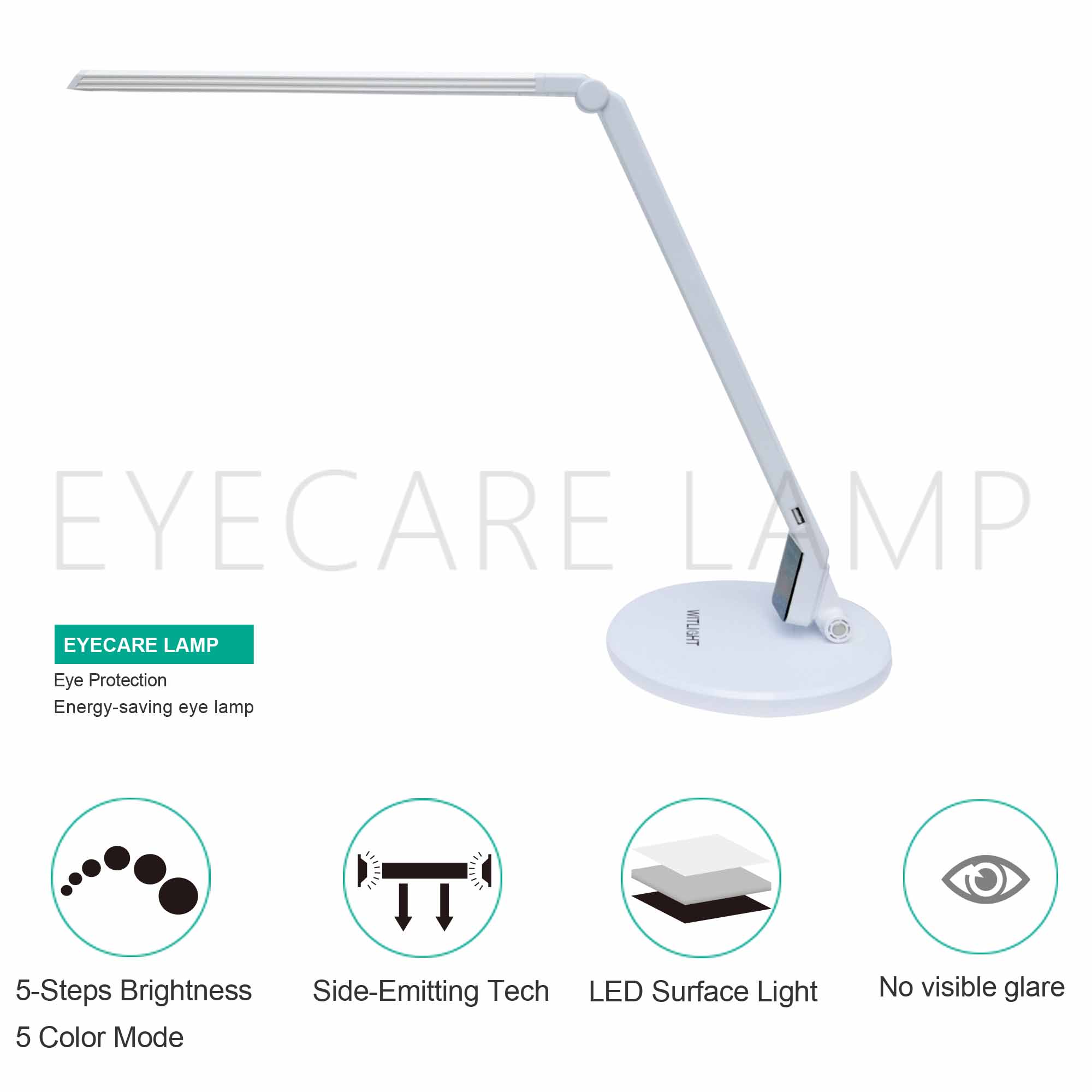 ABS LED Lamp Desk Color Temperature Adjustable 