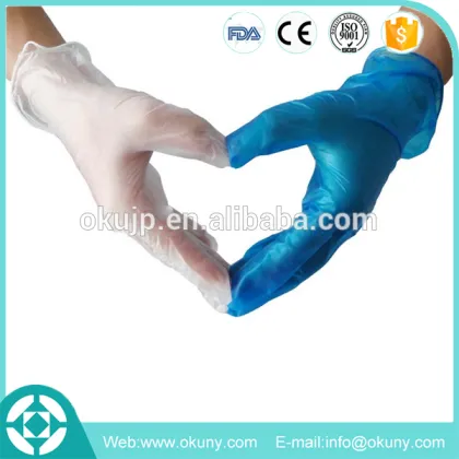 vinyl gloves powder free 3.5 g for M size clear