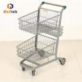 Supermarket Three Layers Metal Shopping Basket Trolley