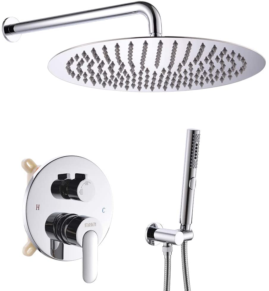 12 Inch Wall Mounted Concealed Round Shower System