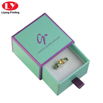 Green Beautiful Ring Paper Gift Box Drawer