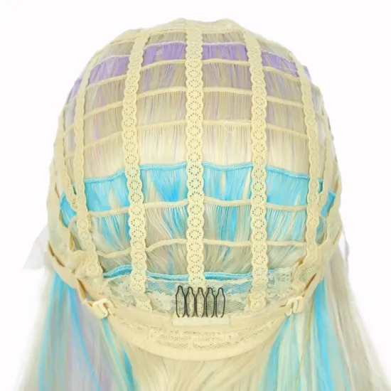 Heat resistant ombre synthetic hair wigs,Hight temperature preplucked fiber synthetic non shiny wig with lace front