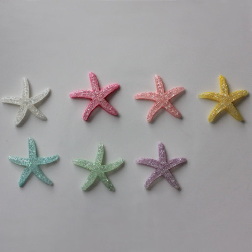 Glittering Artificial Resin Sea Star Shape Beautiful Bead Sea Star Fish Kawaii Cabochons for Craft DIY Accessories