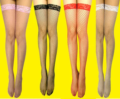 5color Japanese Thigh High Stockings with Lace Top - Sexy Hosiery for Women