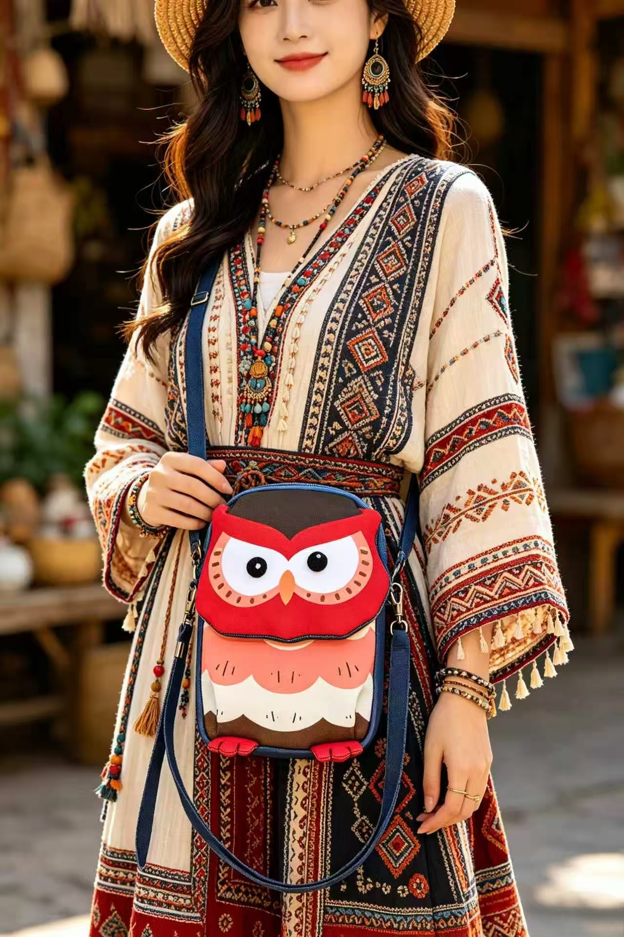 Flap Owl Crossbody Bag