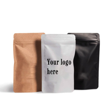 Plain Kraft Pouch Ziplock Brown Kraft Paper - Food Grade Packaging Wholesale for Tea, Coffee, and Spices