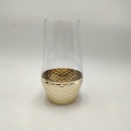 gold engraved high ball glasses stemless wine cup