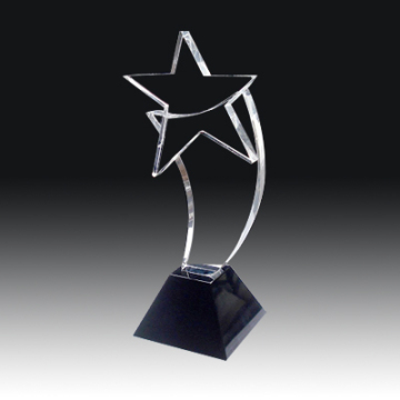 Hot sale new star shape crystal trophy for company souvenir