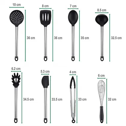 Kitchen Cookware Stainless Steel Silicone Cookware Set