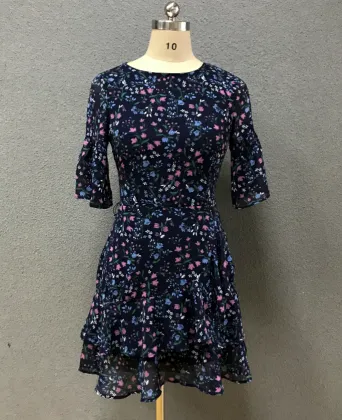 women`s print chiffon dress