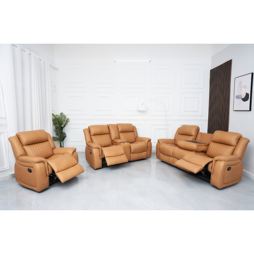Conjunto de sofá -de -reclinável manual de couro de ar